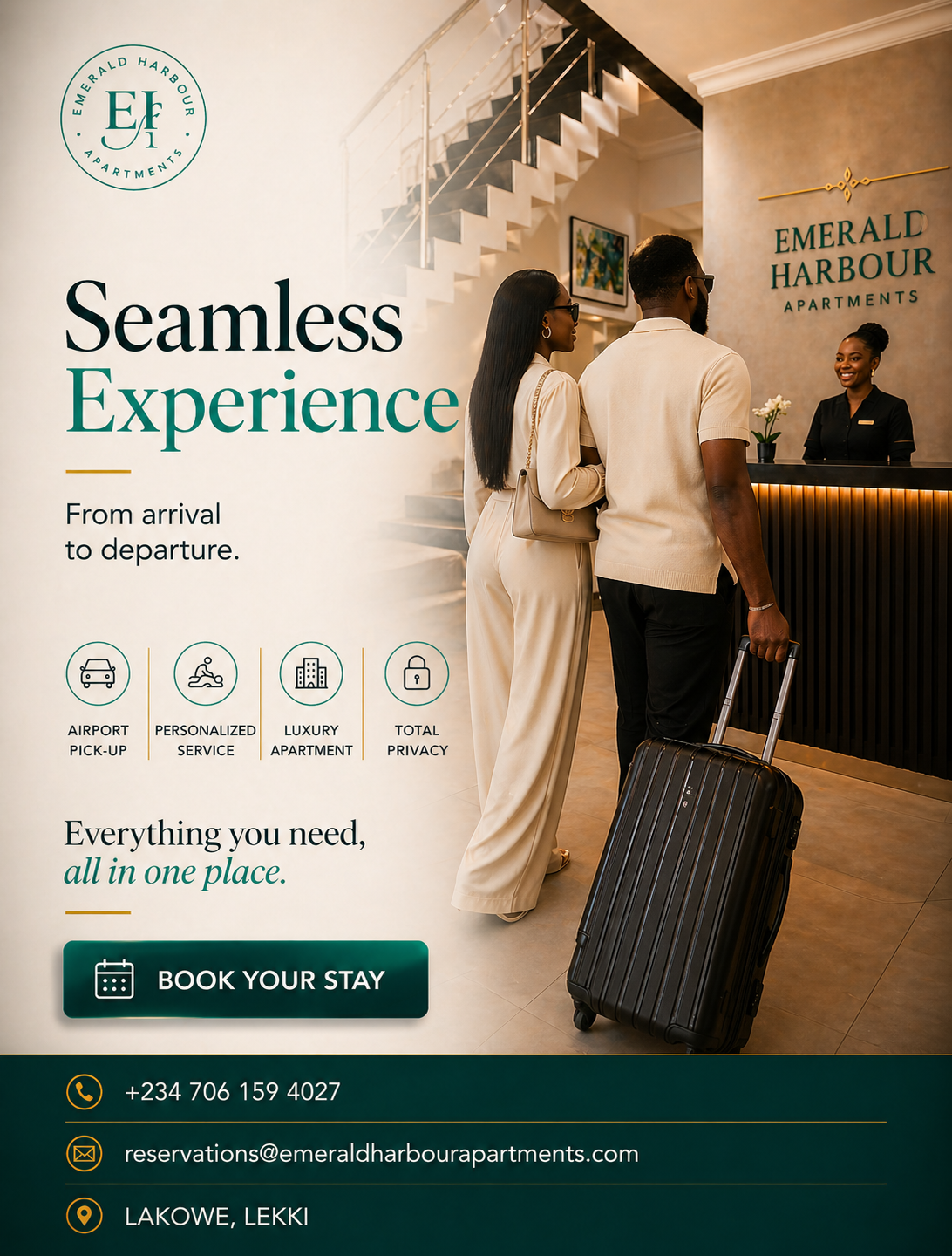 Elegant luxury apartment advertisement