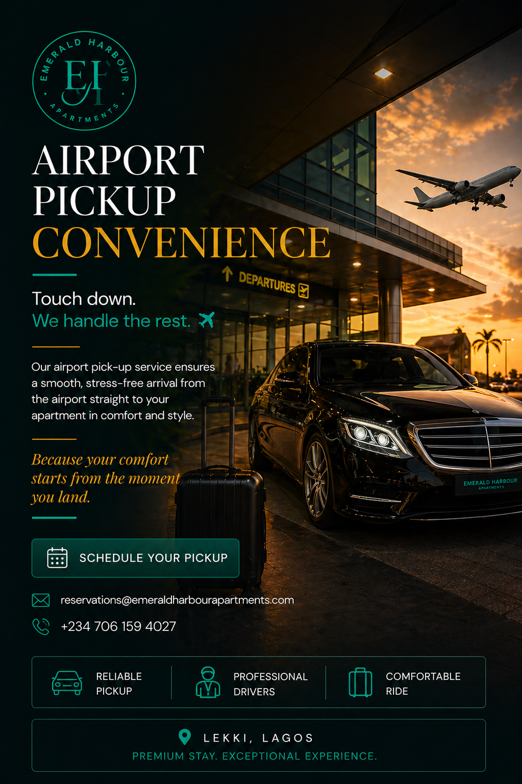 Luxury airport pickup service promotion